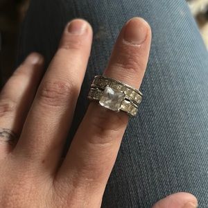 size 7 engagement and wedding rings
